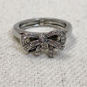 JUICY COUTURE Pave Bow Wish Ring Adjustable size